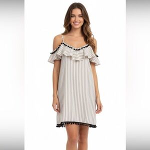 Sam & Lavi size medium cream & black striped dress